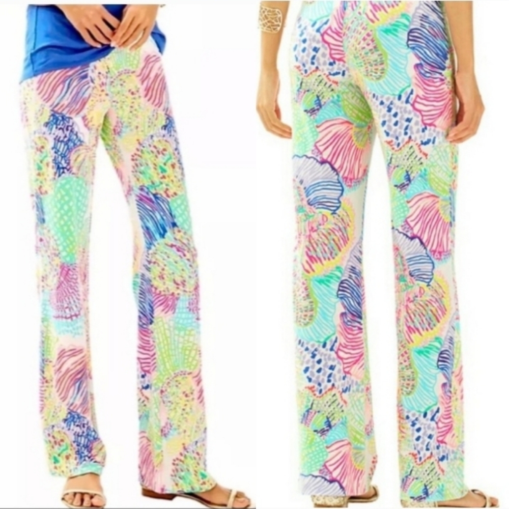 NWT Lilly Pulitzer Size XL Georgia May Palazzo Pants Multi Roar Of The Seas